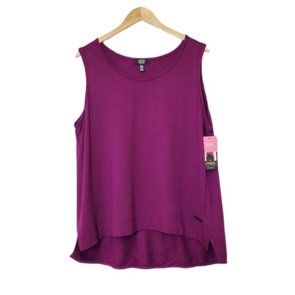 Jones New York Tops - !!SOLD!! Jones New York Signature Purple Hi Low Sleevless Soft and Stretchy Top